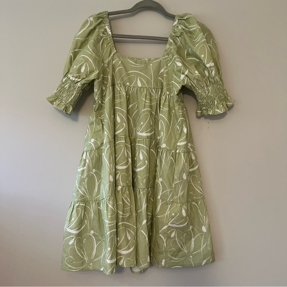 En Saison Idrissy Abstract Floral Print Tiered Cotton Minidress - Picture 6 of 6